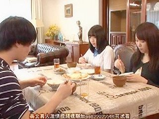 Fucking a Stepdaughter's Wet Pussy in the Kitchen  as Mom Watches in Tokyo Hotel Room