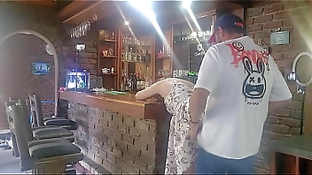 This barlady is a real cheating cum slut fucked her on the bar